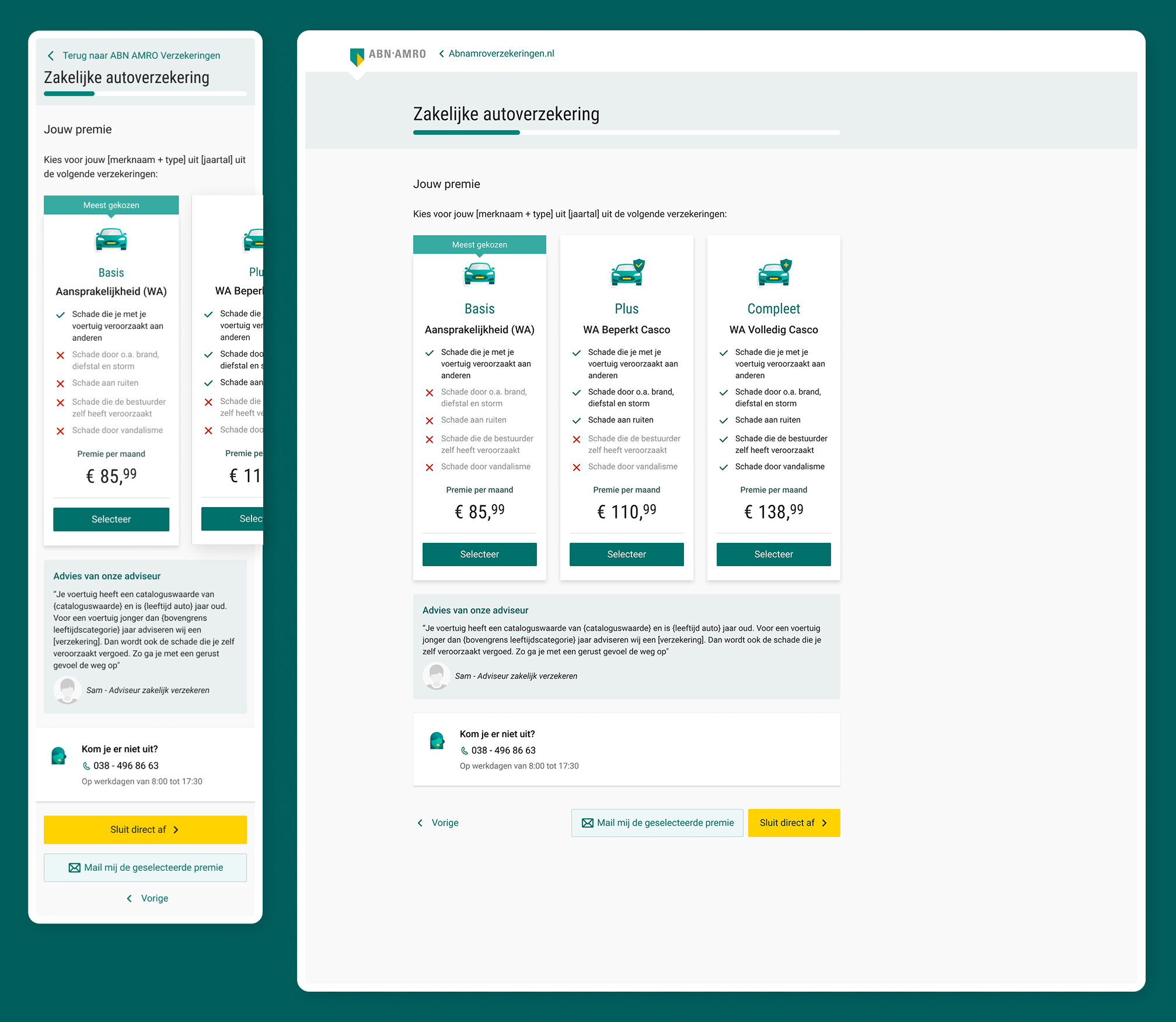 Premium selection screen with a most-chosen badge and advisor guidance