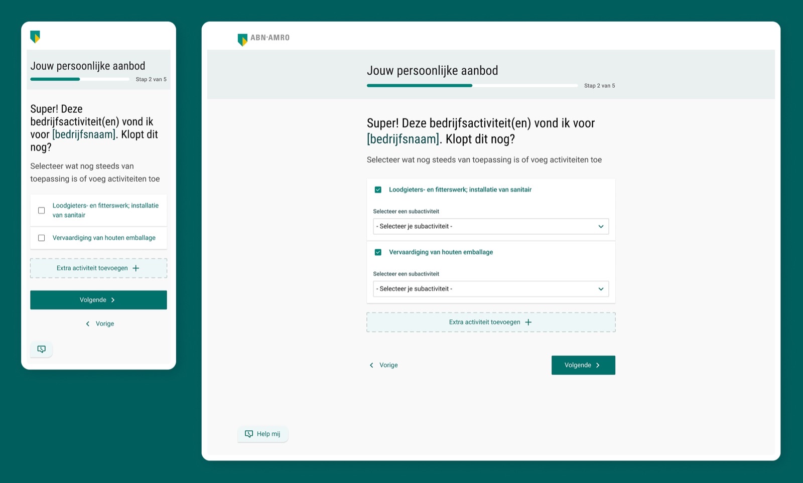 Step 2: confirm business activities