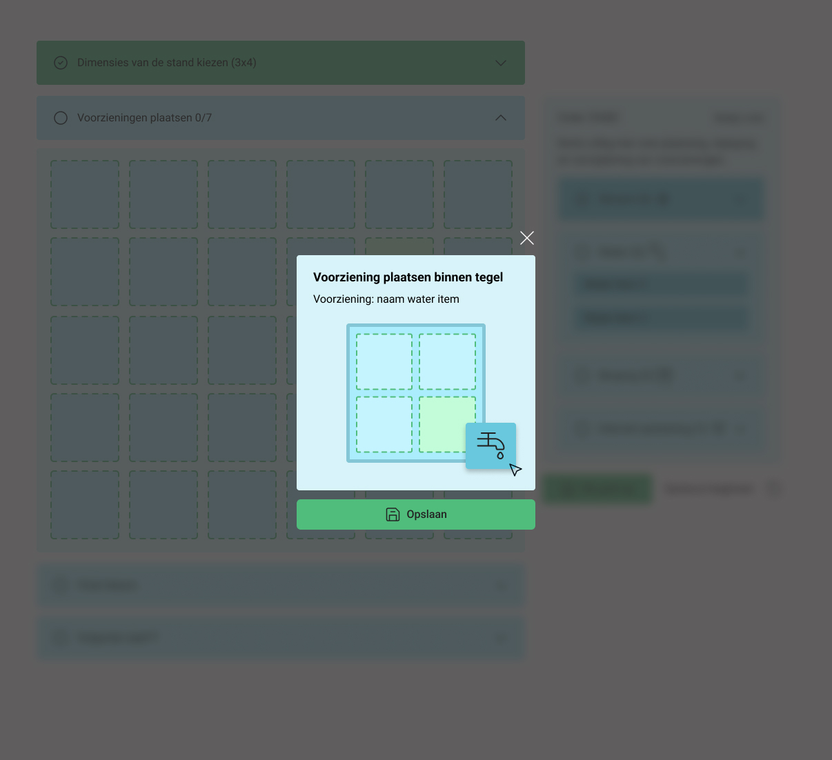 Tile-first modal approach for placing multiple utilities within one tile